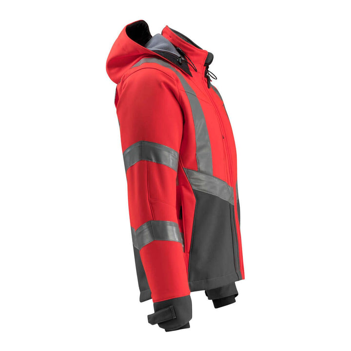 Mascot Blackpool Hi-Vis Softshell Jacket 15502-246 Left #colour_hi-vis-red-dark-anthracite-grey