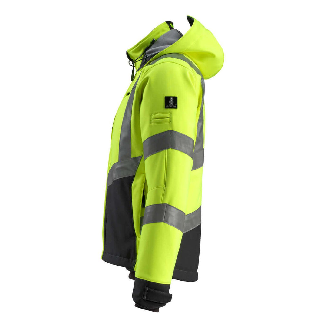 Mascot Blackpool Hi-Vis Softshell Jacket 15502-246 Right #colour_hi-vis-yellow-black