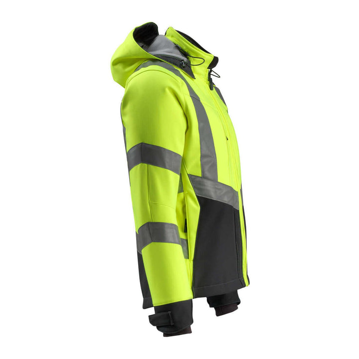 Mascot Blackpool Hi-Vis Softshell Jacket 15502-246 Left #colour_hi-vis-yellow-black