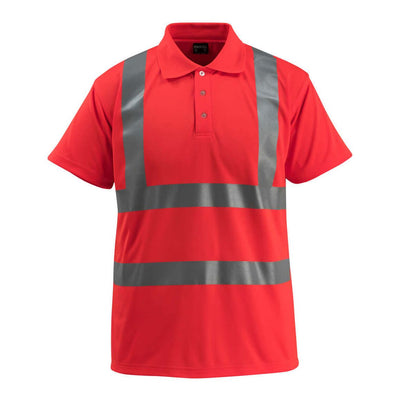 Mascot Bowen Hi-Vis Polo shirt 50593-976 Front #colour_hi-vis-red