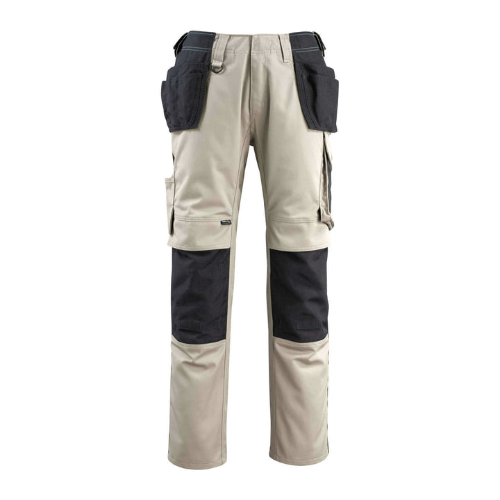 Mascot Bremen Knee-pad-Trousers Holster-Pockets 14031-203 Front #colour_light-khaki-black