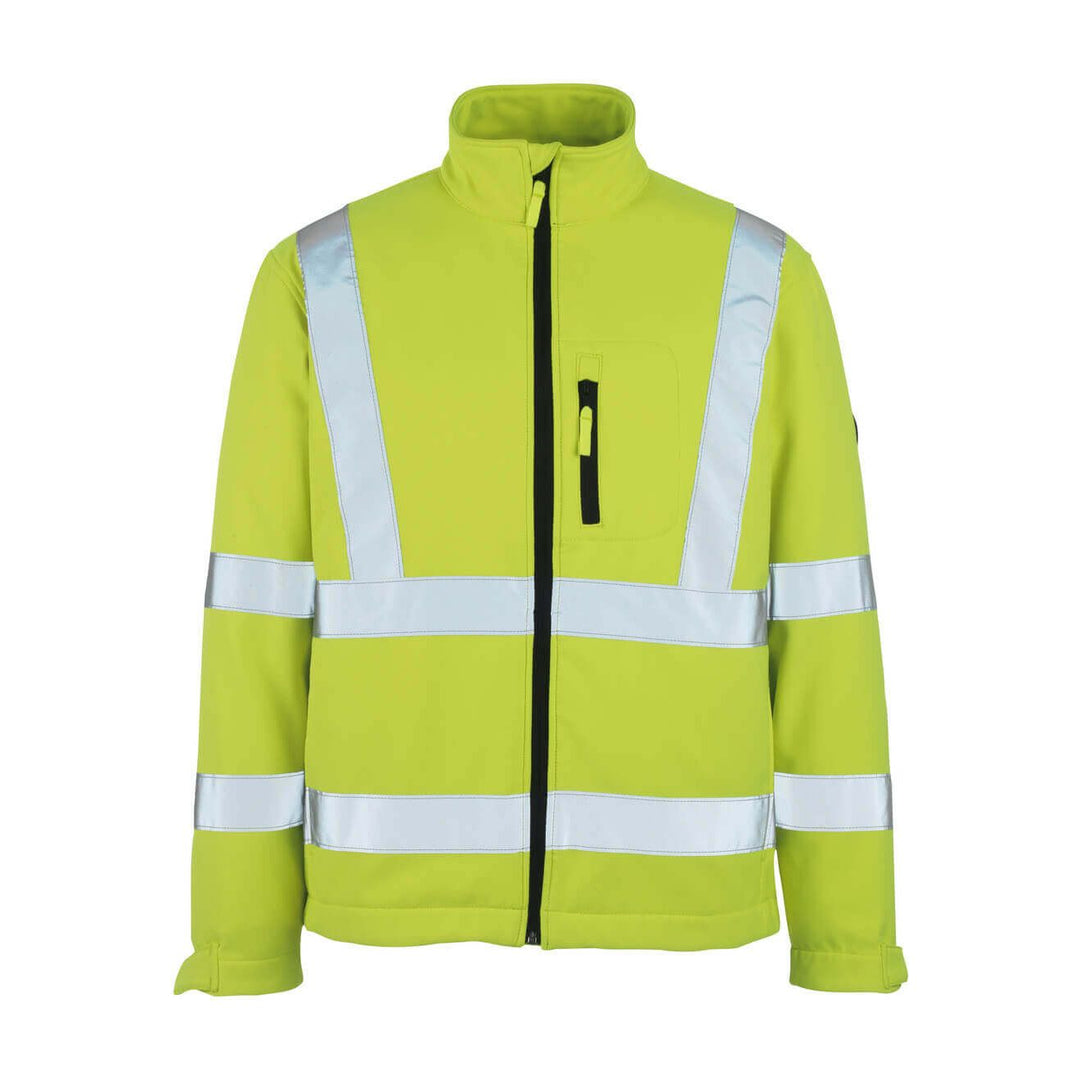 Mascot Calgary Hi-Vis Softshell Jacket 08005-159 Front #colour_hi-vis-yellow