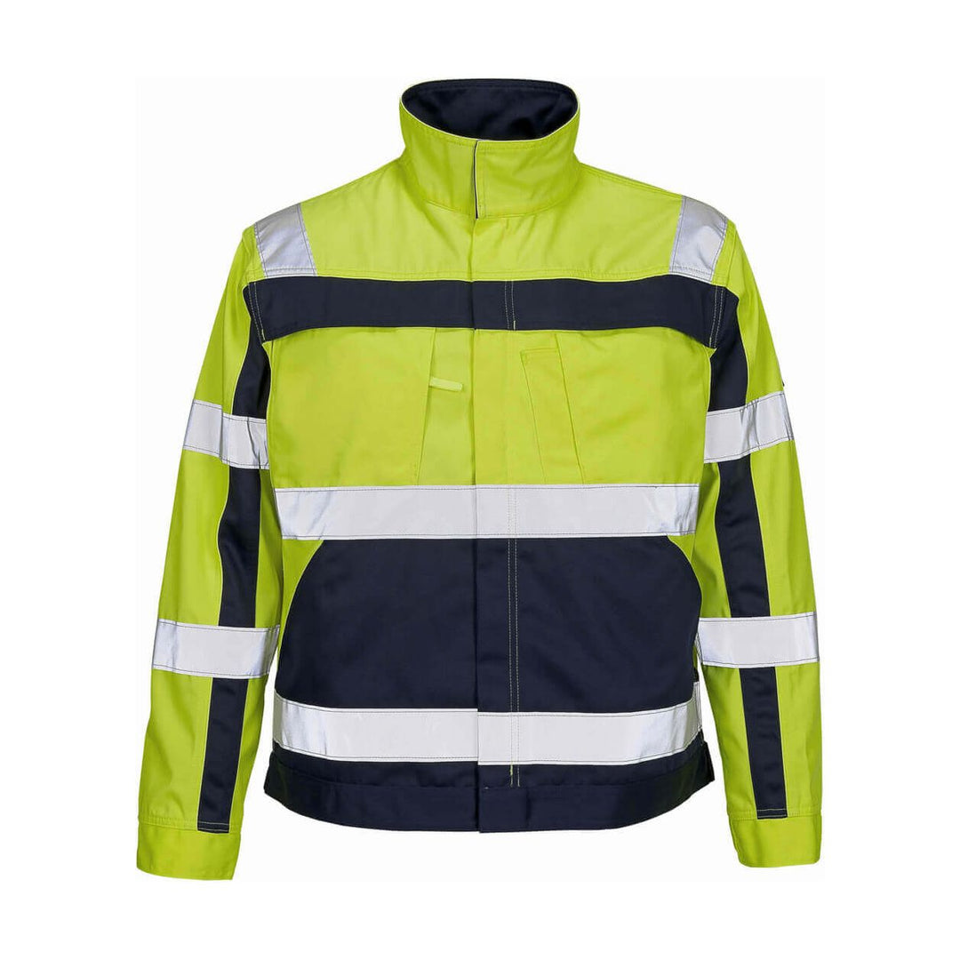 Mascot Cameta Hi-Vis Jacket 07109-470 Front #colour_hi-vis-yellow-navy-blue