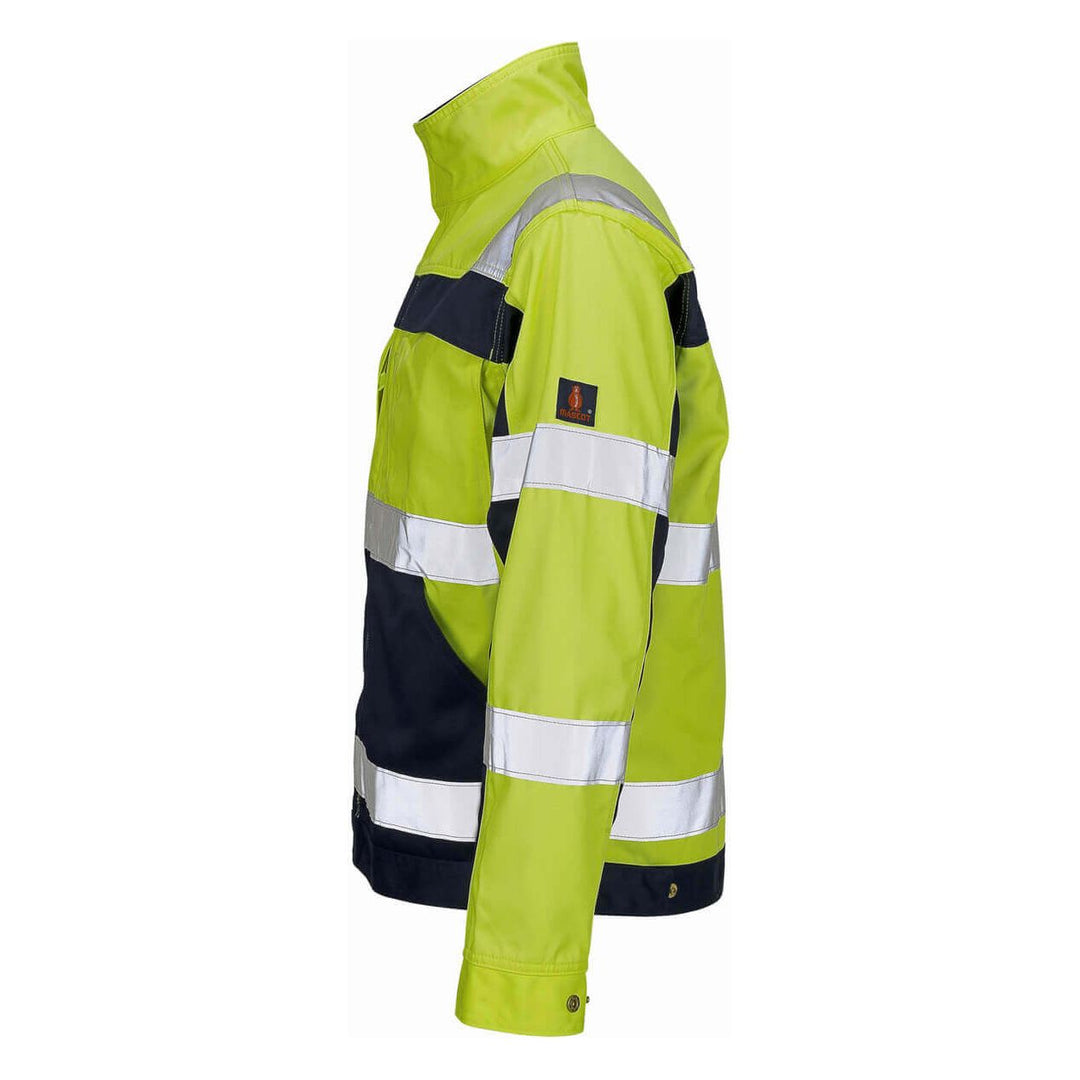 Mascot Cameta Hi-Vis Jacket 07109-470 Right #colour_hi-vis-yellow-navy-blue