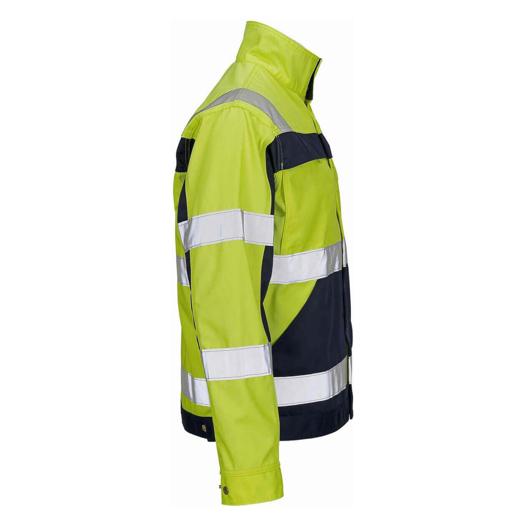 Mascot Cameta Hi-Vis Jacket 07109-470 Left #colour_hi-vis-yellow-navy-blue