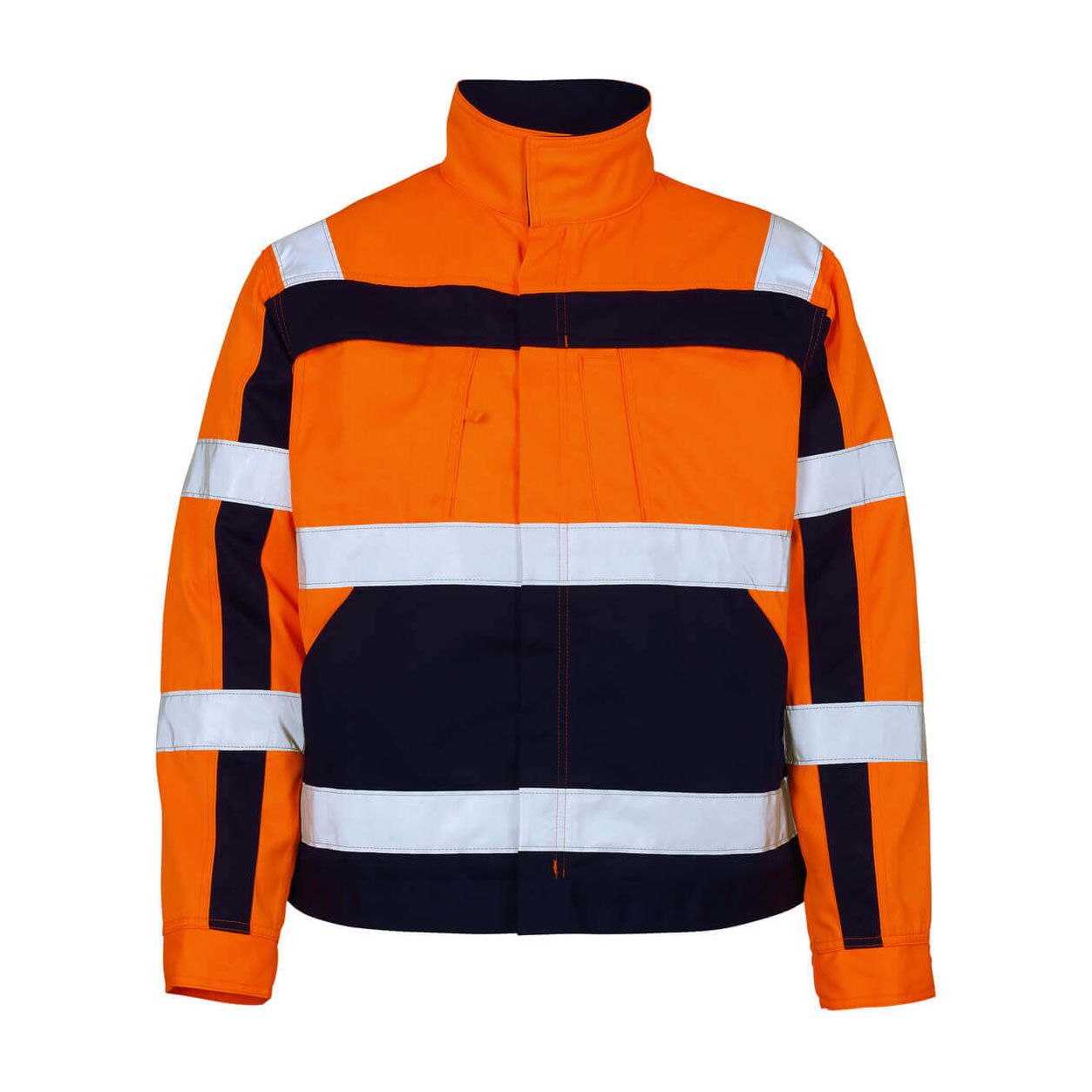 Mascot Cameta Hi-Vis Jacket 07109-860 Front #colour_hi-vis-orange-navy-blue