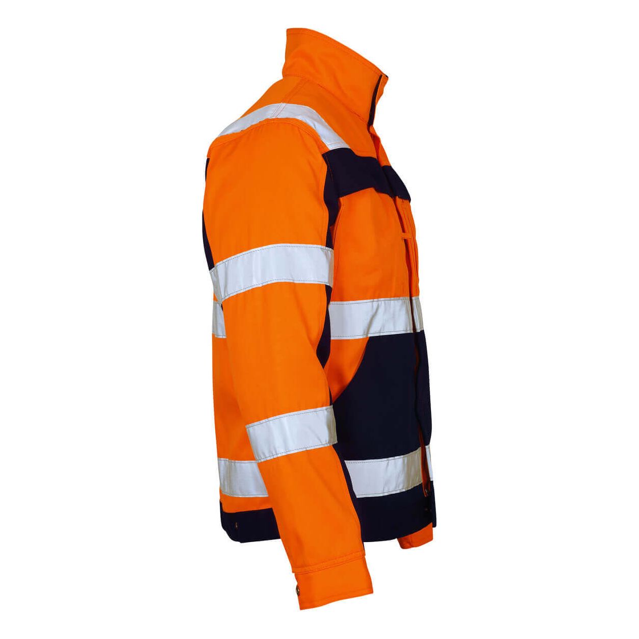 Mascot Cameta Hi-Vis Jacket 07109-860 Left #colour_hi-vis-orange-navy-blue