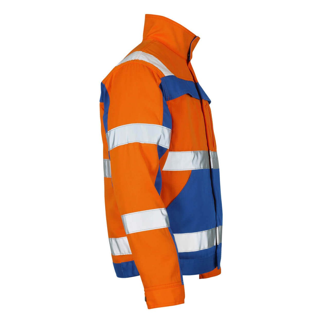 Mascot Cameta Hi-Vis Jacket 07109-860 Left #colour_hi-vis-orange-royal-blue