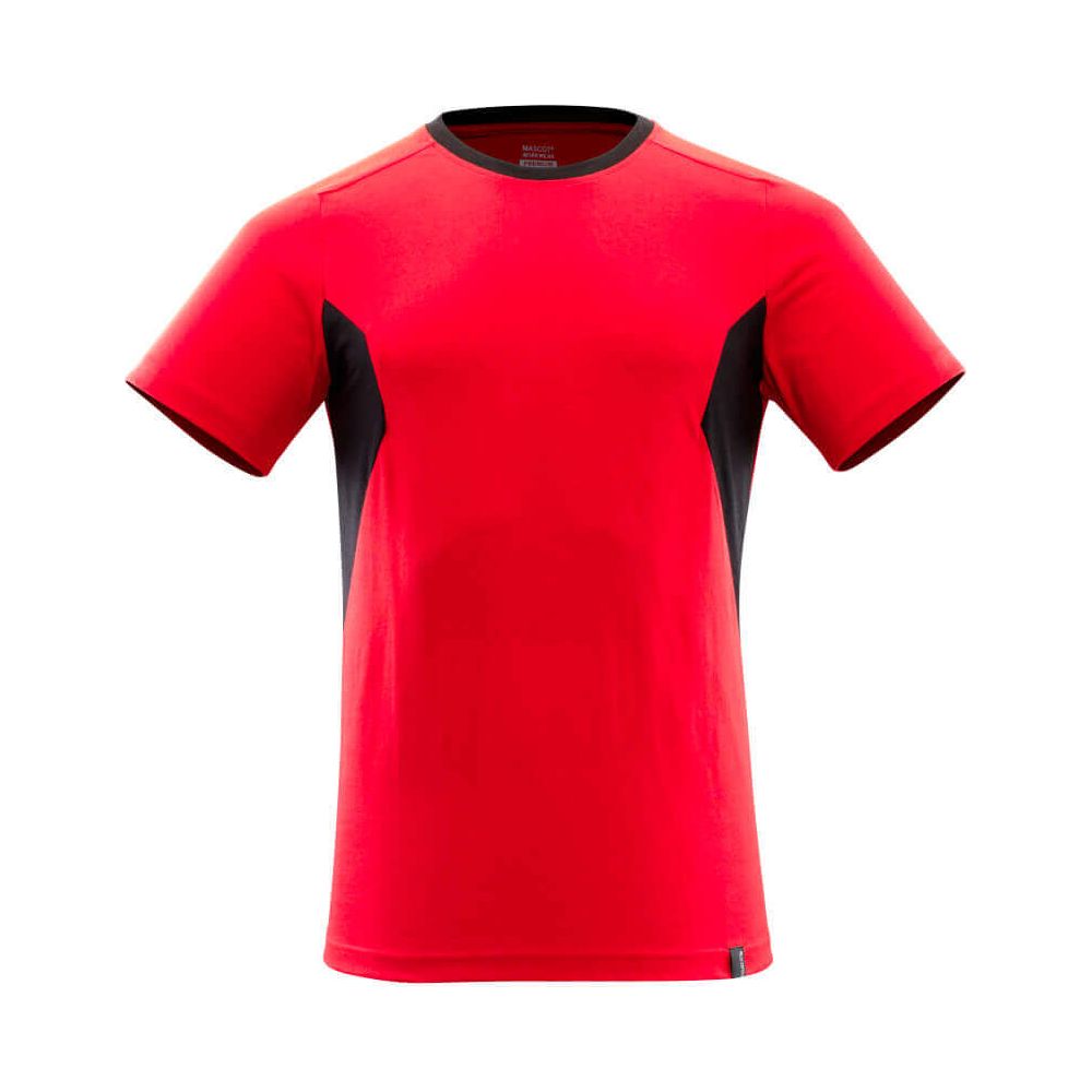 Mascot Cotton T-shirt 18082-250 Front #colour_traffic-red-black