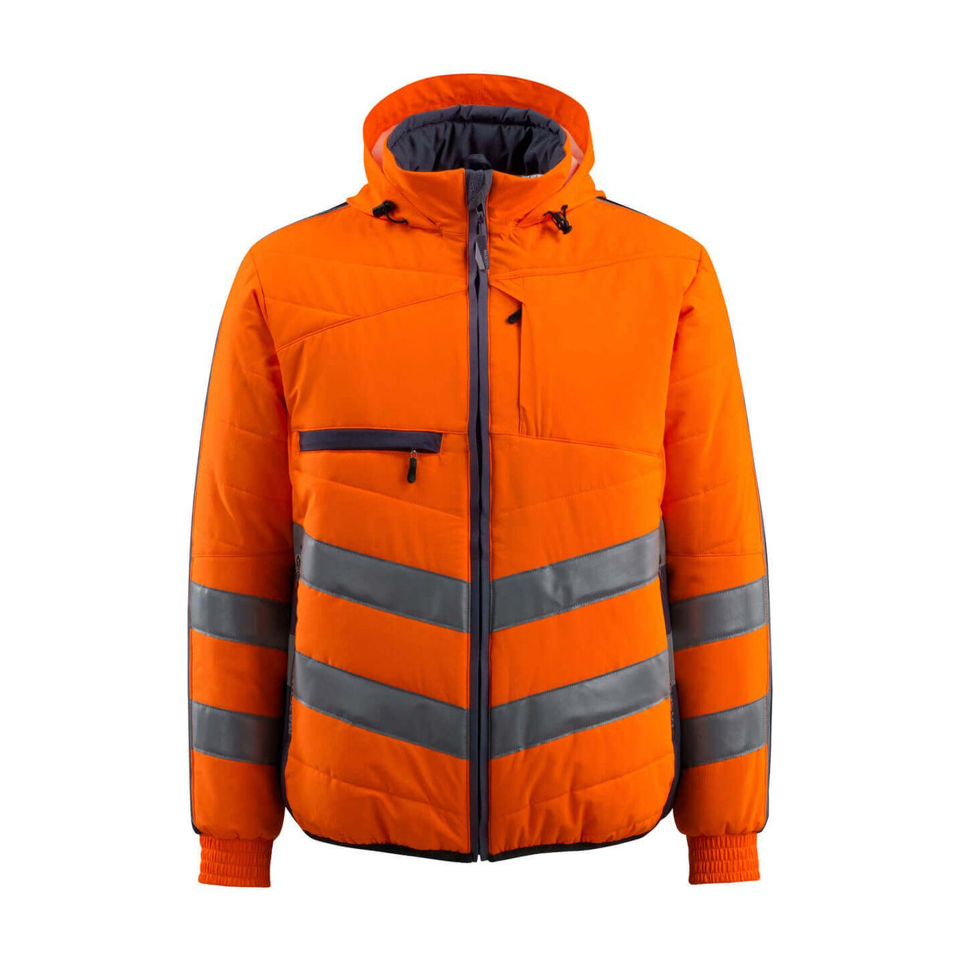 Mascot Dartford Hi-Vis Jacket 15515-249 Front #colour_hi-vis-orange-dark-navy-blue