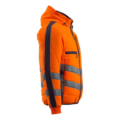 Mascot Dartford Hi-Vis Jacket 15515-249 Left #colour_hi-vis-orange-dark-navy-blue