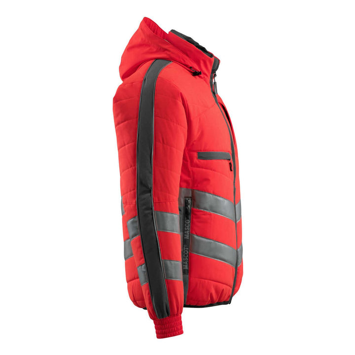 Mascot Dartford Hi-Vis Jacket 15515-249 Left #colour_hi-vis-red-dark-anthracite-grey