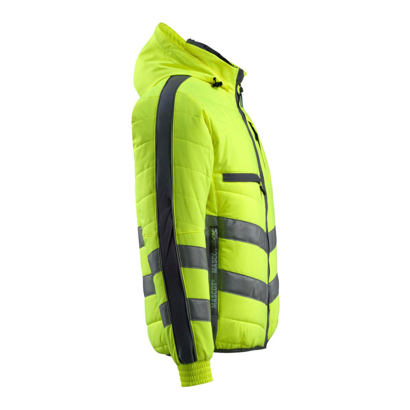 Mascot Dartford Hi-Vis Jacket 15515-249 Left #colour_hi-vis-yellow-dark-navy-blue