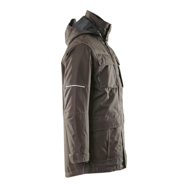 Mascot Dayton Work Parka Jacket 10010-194 Left #colour_dark-anthracite-grey