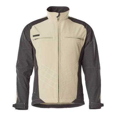Mascot Dresden Fleece-Lined Softshell Jacket 12002-149 Front #colour_light-khaki-black