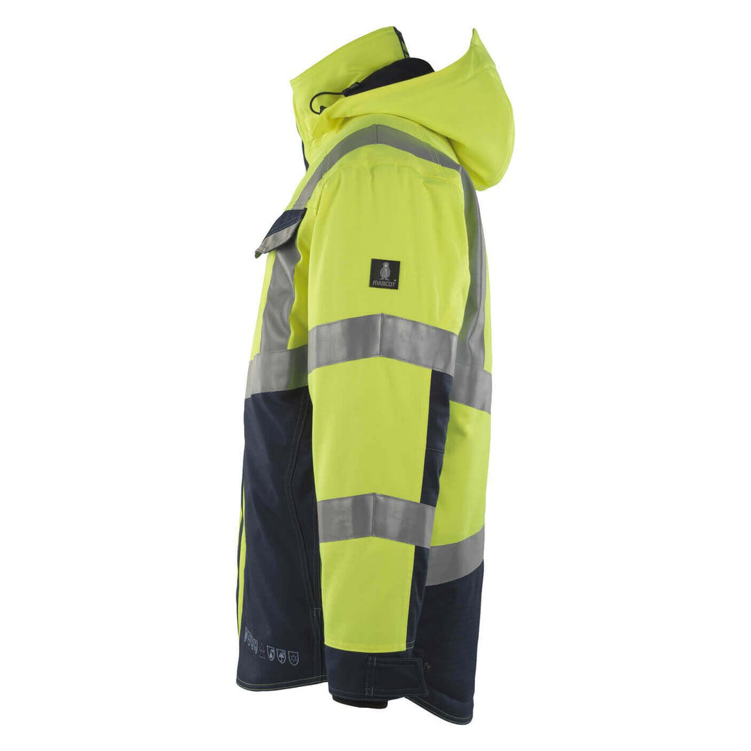 Mascot Emmen Winter Hi-Vis Jacket 13830-217 Right #colour_hi-vis-yellow-dark-navy-blue