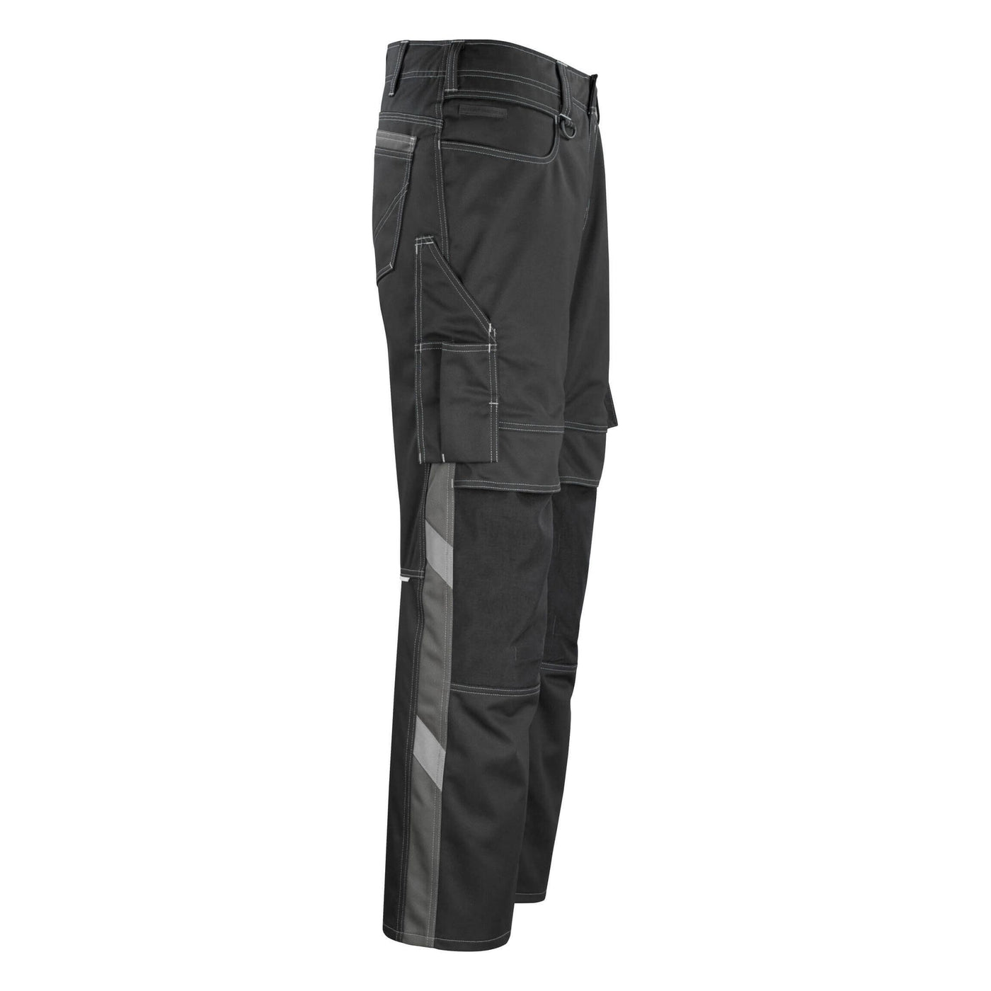 Mascot Erlangen Work Trousers Knee-Pad-Pockets 12179-203 Left #colour_black-dark-anthracite-grey