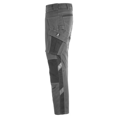 Mascot Erlangen Work Trousers Knee-Pad-Pockets 12179-203 Right #colour_dark-anthracite-grey-black