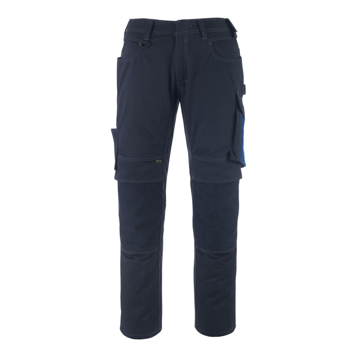 Mascot Erlangen Work Trousers Knee-Pad-Pockets 12179-203 Front #colour_dark-navy-blue-royal-blue