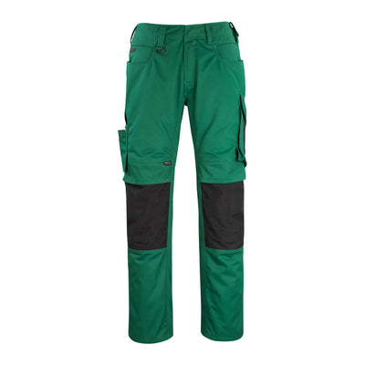 Mascot Erlangen Work Trousers Knee-Pad-Pockets 12179-203 Front #colour_green-black