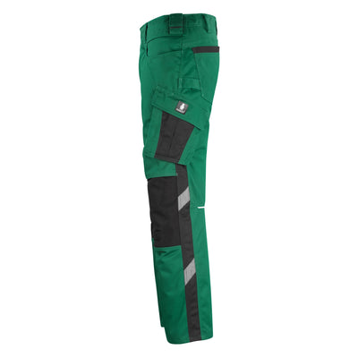Mascot Erlangen Work Trousers Knee-Pad-Pockets 12179-203 Right #colour_green-black