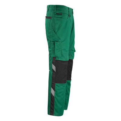 Mascot Erlangen Work Trousers Knee-Pad-Pockets 12179-203 Left #colour_green-black