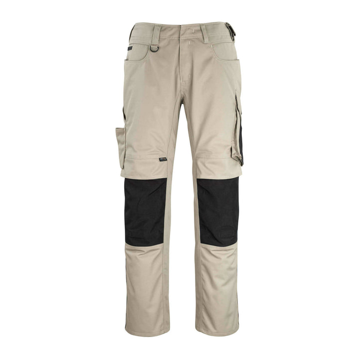 Mascot Erlangen Work Trousers Knee-Pad-Pockets 12179-203 Front #colour_light-khaki-black