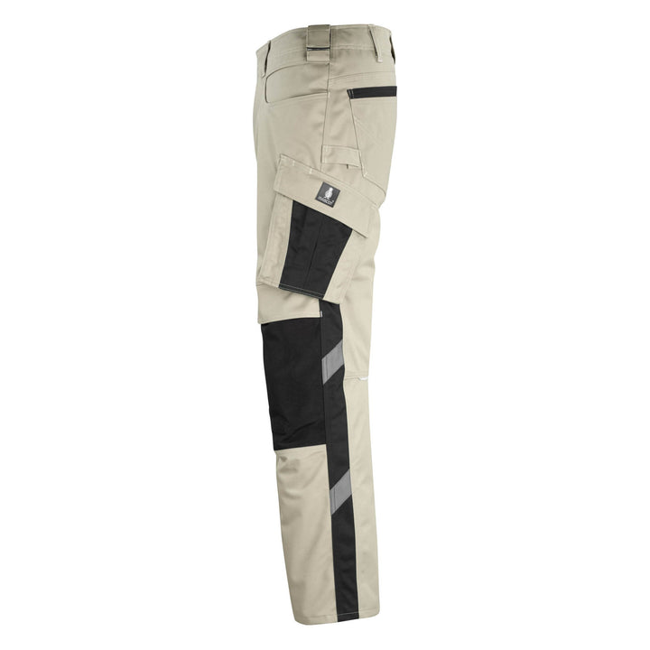 Mascot Erlangen Work Trousers Knee-Pad-Pockets 12179-203 Right #colour_light-khaki-black