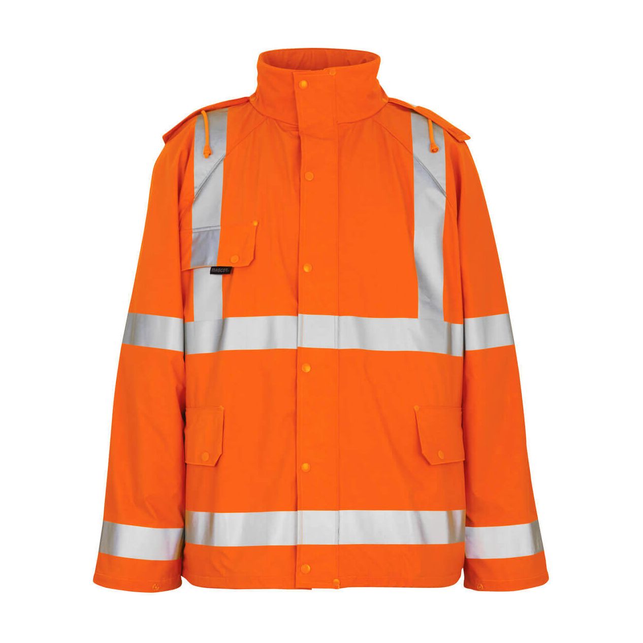 Mascot Feldbach Hi-Vis Rain Jacket 50101-814 Front #colour_hi-vis-orange