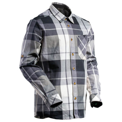 Mascot Flannel Work Shirt 22904-446 Front #colour_stone-grey-checked