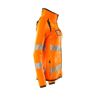 Mascot Fleece Hi-Vis Jumper with zip 19153-315 Left #colour_hi-vis-orange-dark-anthracite-grey