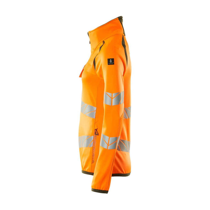 Mascot Fleece Hi-Vis Jumper with zip 19153-315 Right #colour_hi-vis-orange-moss-green