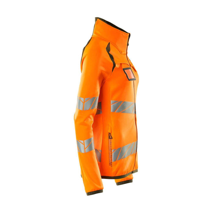 Mascot Fleece Hi-Vis Jumper with zip 19153-315 Left #colour_hi-vis-orange-moss-green