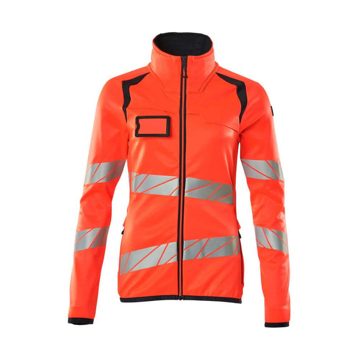 Mascot Fleece Hi-Vis Jumper with zip 19153-315 Front #colour_hi-vis-red-dark-navy-blue