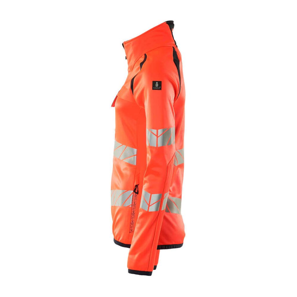 Mascot Fleece Hi-Vis Jumper with zip 19153-315 Right #colour_hi-vis-red-dark-navy-blue