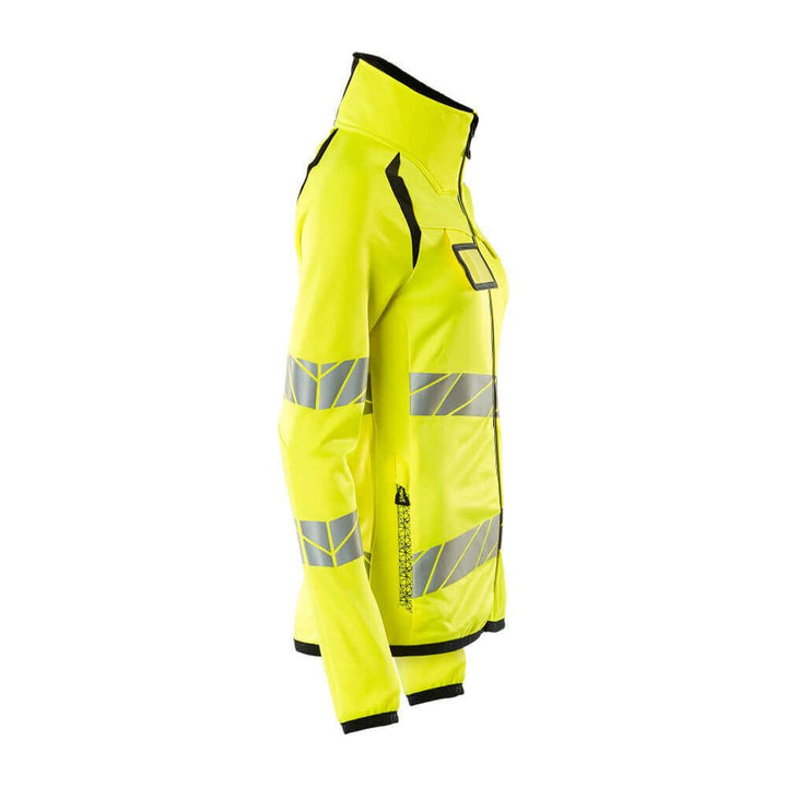 Mascot Fleece Hi-Vis Jumper with zip 19153-315 Left #colour_hi-vis-yellow-black