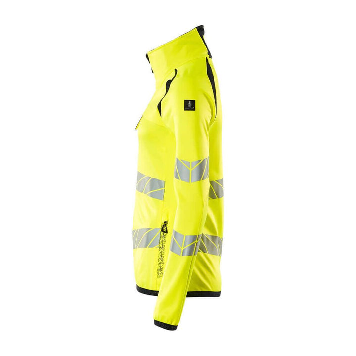 Mascot Fleece Hi-Vis Jumper with zip 19153-315 Right #colour_hi-vis-yellow-dark-navy-blue