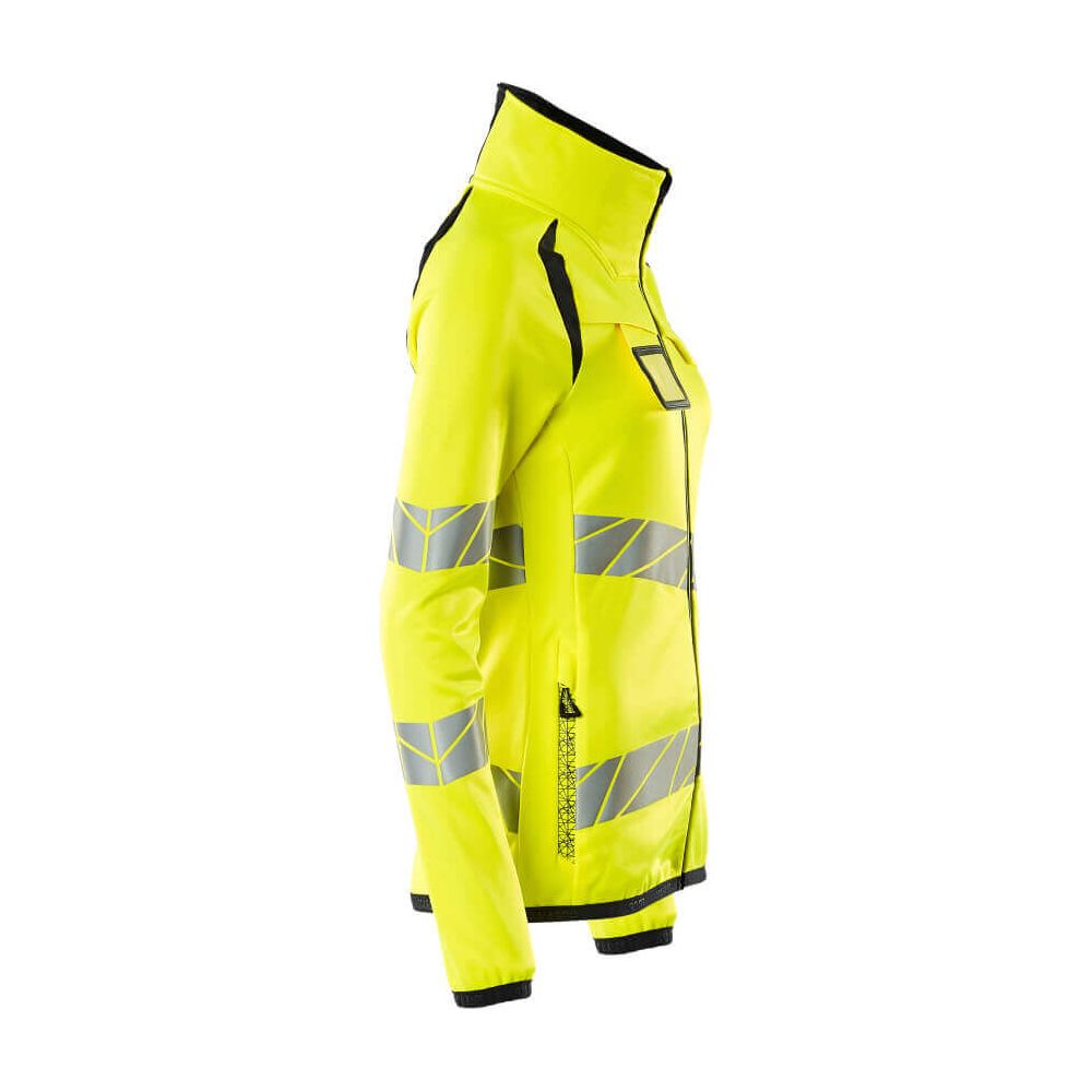 Mascot Fleece Hi-Vis Jumper with zip 19153-315 Left #colour_hi-vis-yellow-dark-navy-blue