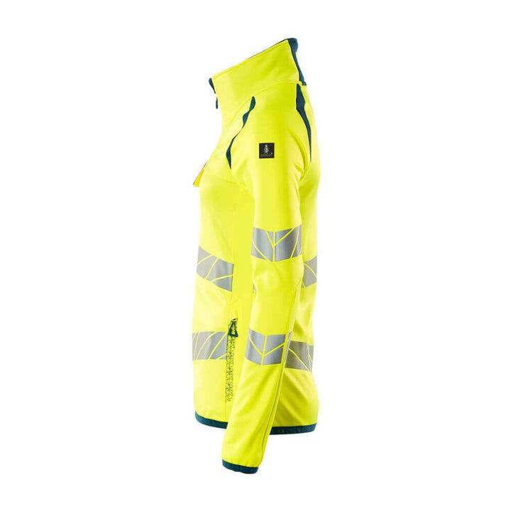 Mascot Fleece Hi-Vis Jumper with zip 19153-315 Right #colour_hi-vis-yellow-dark-petroleum