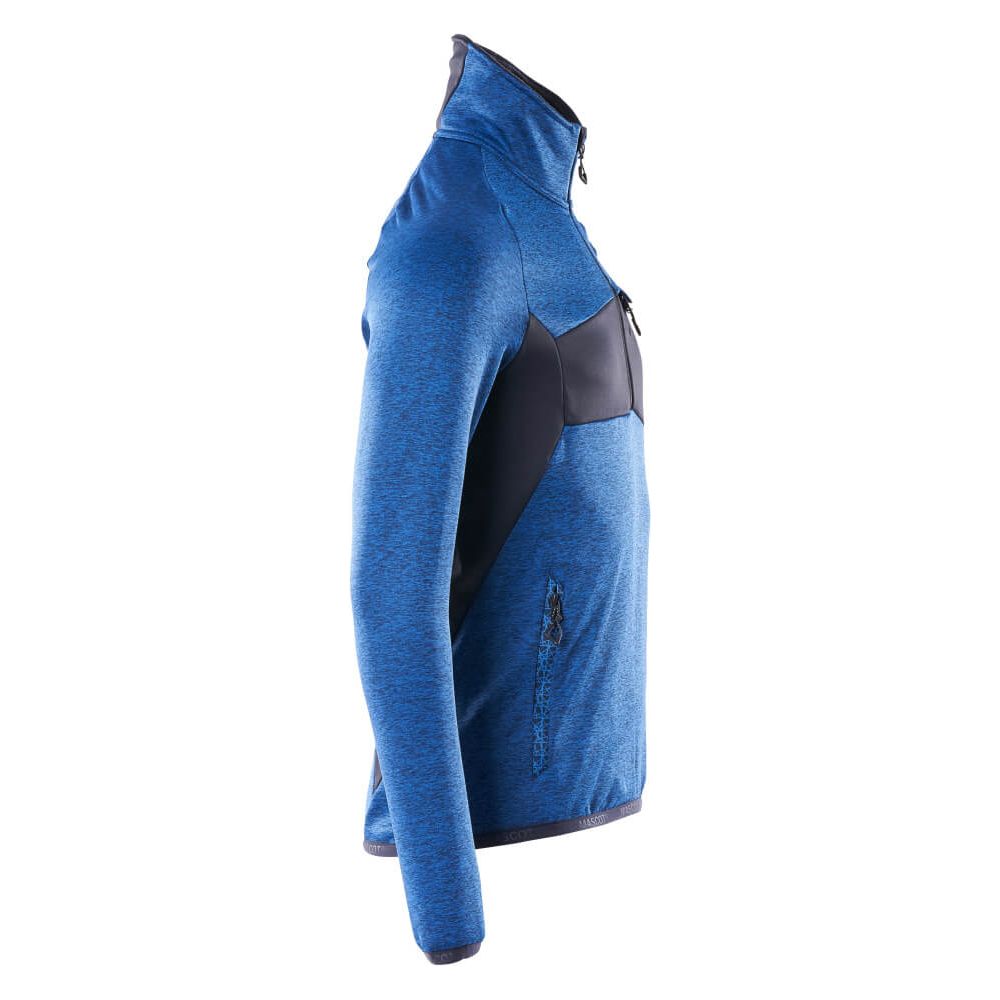 Mascot Fleece Jumper Half-Zip 18003-316 Left #colour_azure-blue-dark-navy-blue