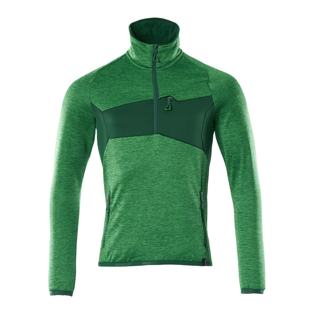 Mascot Fleece Jumper Half-Zip 18003-316 Front #colour_grass-green-green