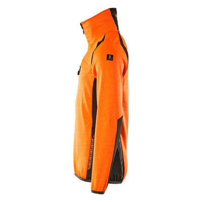 Mascot Fleece Jumper with half zip 19303-316 Right #colour_hi-vis-orange-dark-anthracite-grey
