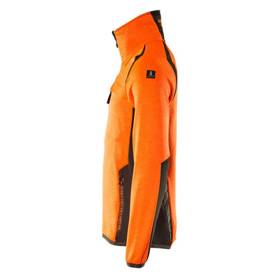 Mascot Fleece Jumper with zip 19403-316 Right #colour_hi-vis-orange-dark-anthracite-grey
