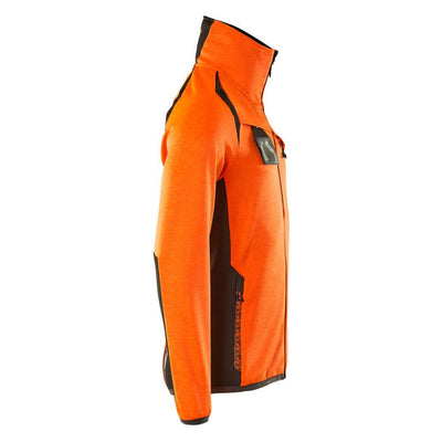 Mascot Fleece Jumper with zip 19403-316 Left #colour_hi-vis-orange-dark-anthracite-grey