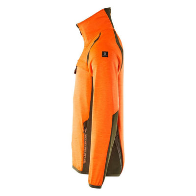 Mascot Fleece Jumper with zip 19403-316 Right #colour_hi-vis-orange-moss-green
