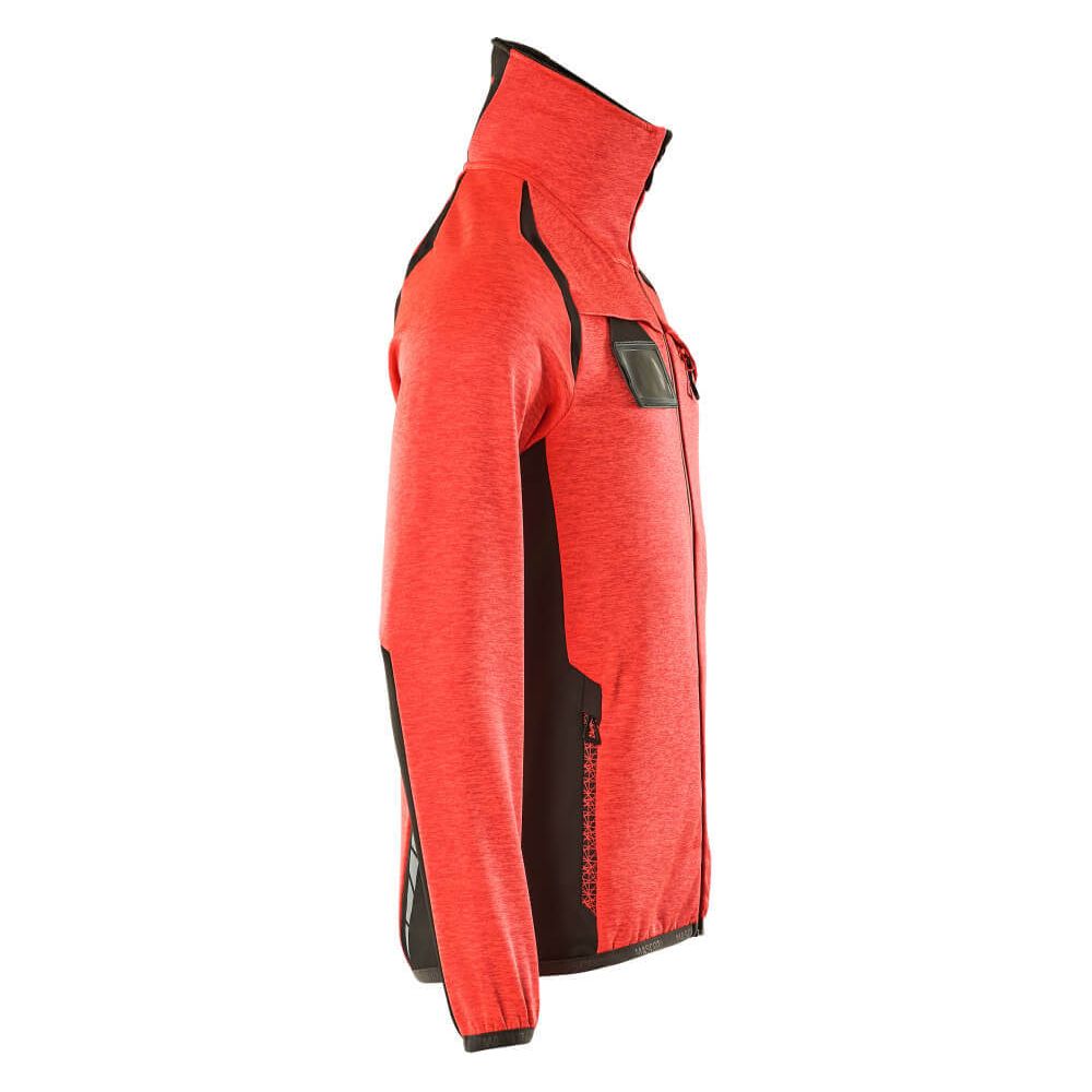 Mascot Fleece Jumper with zip 19403-316 Left #colour_hi-vis-red-dark-anthracite-grey