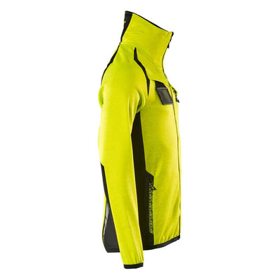 Mascot Fleece Jumper with zip 19403-316 Left #colour_hi-vis-yellow-black