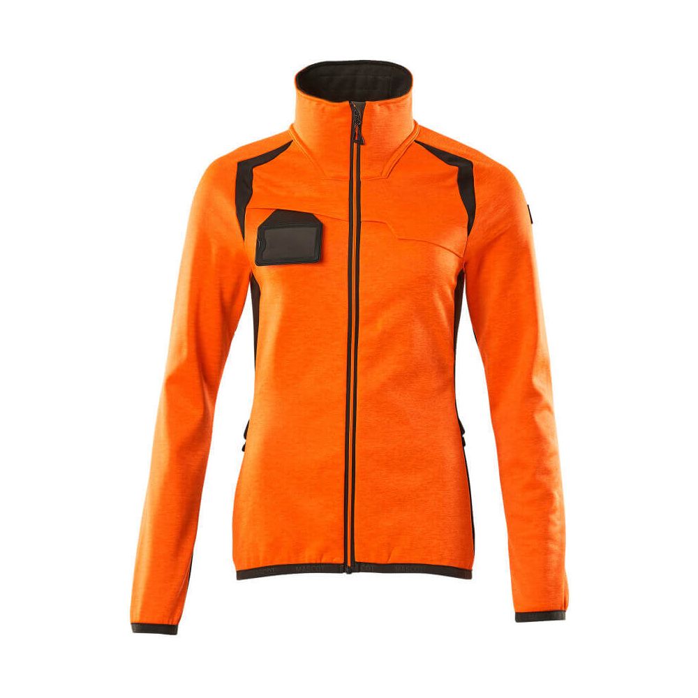 Mascot Fleece Jumper with zip 19453-316 Front #colour_hi-vis-orange-dark-anthracite-grey