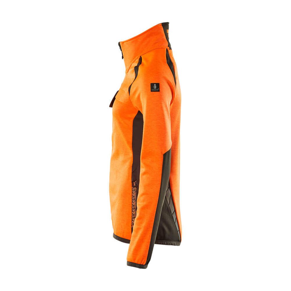 Mascot Fleece Jumper with zip 19453-316 Right #colour_hi-vis-orange-dark-anthracite-grey