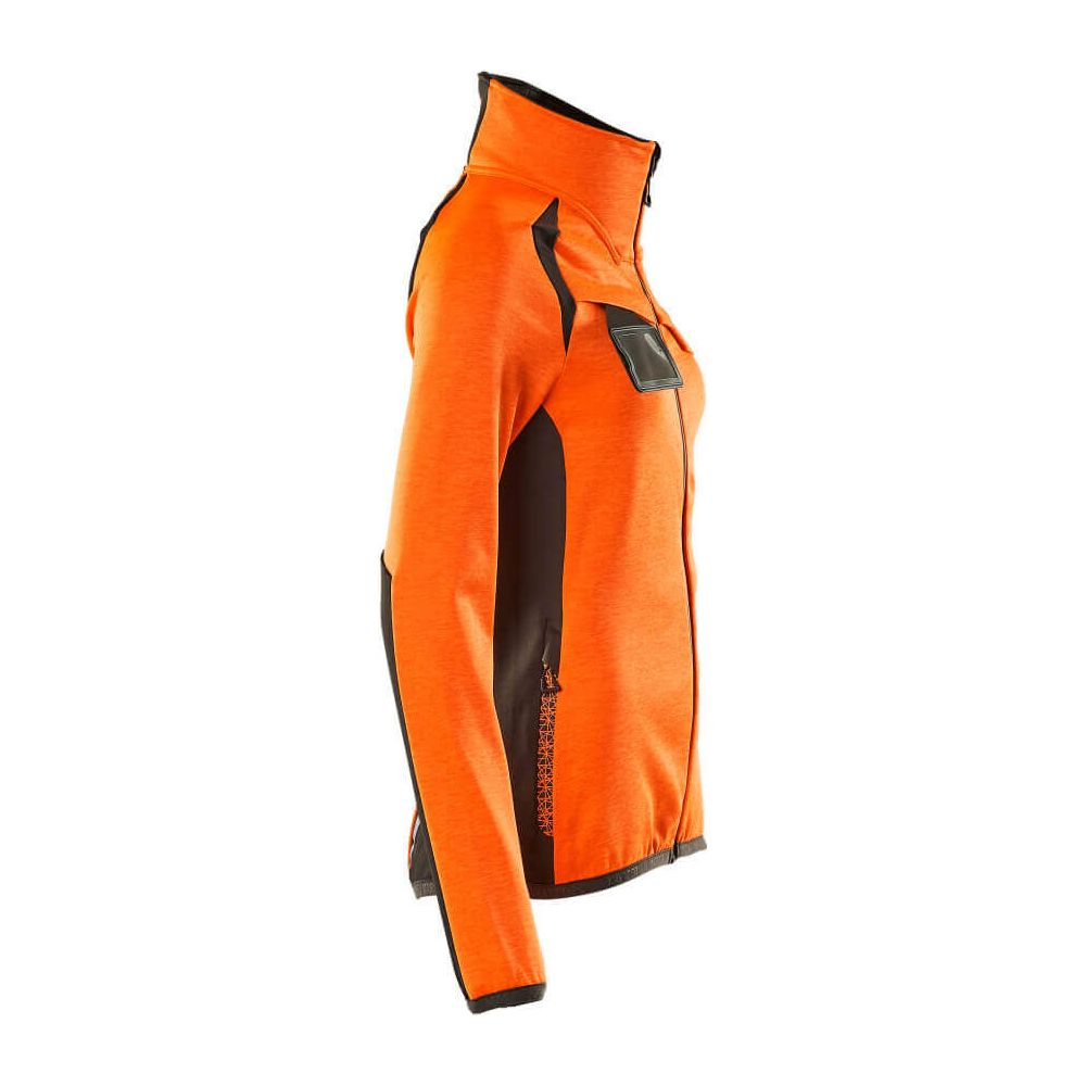 Mascot Fleece Jumper with zip 19453-316 Left #colour_hi-vis-orange-dark-anthracite-grey